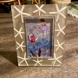 Vintage Vance Kitira Acrylic Frame 3 Dimensional Encased Starfish 4x6 Photo